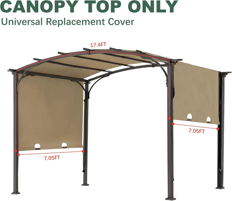 SCOMANAGE 85''x 208'' Universal Doubleton Steel Pergola Replacement Cover for Pergola L-PG080PST, (Beige) - Image 2